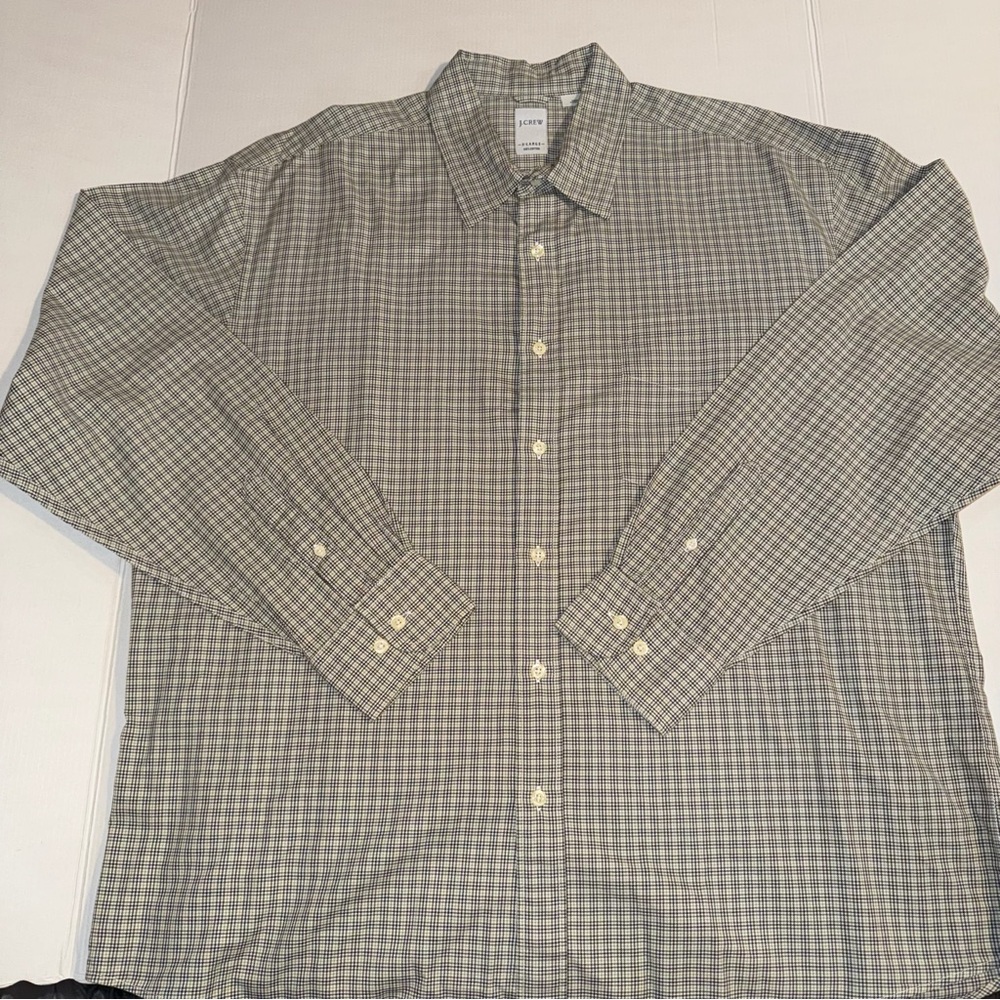 J. Crew Men's Plaid Shirt - Green